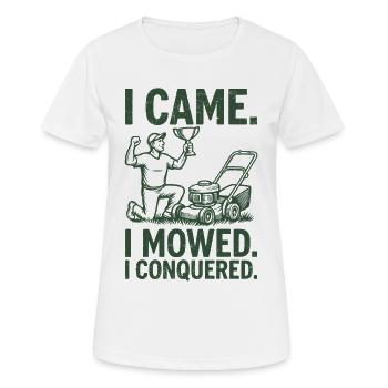 Je suis venu, j’ai fauché, j’ai conquis - T-shirt respirant Femme - blanc - Devant - AI Model Female 172 dark (172cm)