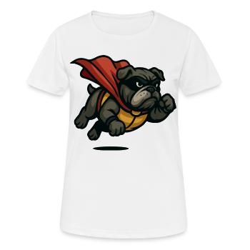 Cape de bouledogue héroïque - T-shirt respirant Femme - blanc - Devant - AI Model Female 172 dark (172cm)