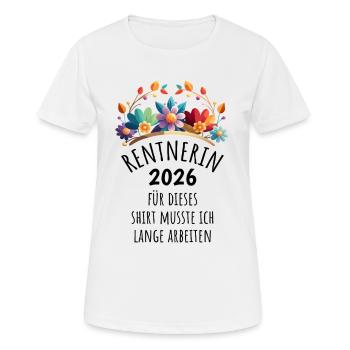 Pension | Pensioner 2026 | Retirement Pension - Women's Breathable T-Shirt - white - Front - AI Model Female 172 dark (172cm)