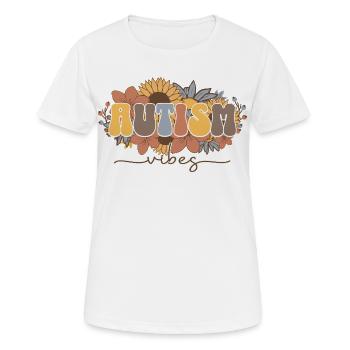 Collage floral « Autisme » - T-shirt respirant Femme - blanc - Devant - AI Model Female 172 dark (172cm)