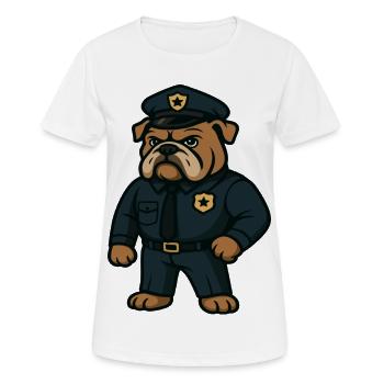 Polizei Bulldogge Maskottchen Strafverfolgung Design - Frauen T-Shirt atmungsaktiv - Weiß - Vorne - AI Model Female 172 dark (172cm)
