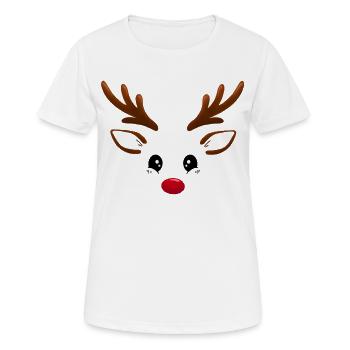 Renne Rudolph - T-shirt respirant Femme - blanc - Devant - AI Model Female 172 dark (172cm)