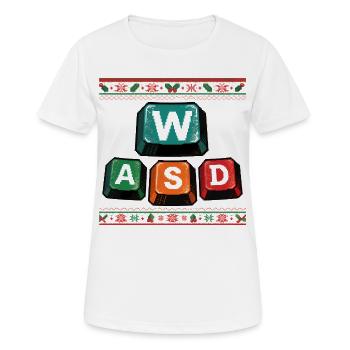 WASD Noël Drôle Gaming Cadeau Enfants - T-shirt respirant Femme - blanc - Devant - AI Model Female 172 dark (172cm)