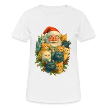 Diversité du chat Noël - T-shirt respirant Femme - blanc - Devant - AI Model Female 172 dark (172cm)