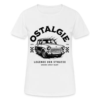 Ostalgie Legende der Straße Trabi DDR - Frauen T-Shirt atmungsaktiv - Weiß - Vorne - AI Model Female 172 dark (172cm)