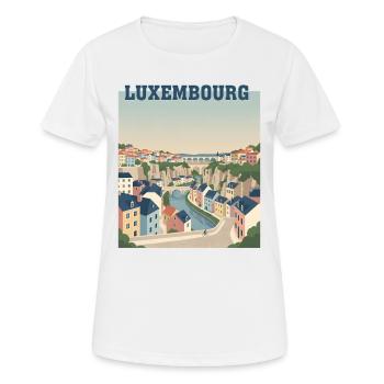 Pastels du paysage urbain luxembourgeois - T-shirt respirant Femme - blanc - Devant - AI Model Female 172 dark (172cm)