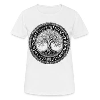 Yygdrasil-Ygdrasil-Viking-Vikings-Odin - T-shirt respirant Femme - blanc - Devant - AI Model Female 172 dark (172cm)