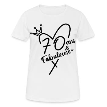 70 Years and Fabulous Wife Anniversary Gift - Women's Breathable T-Shirt - white - Front - AI Model Female 172 dark (172cm)