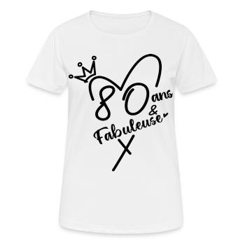 80 Years and Fabulous Wife Birthday Gift - Women's Breathable T-Shirt - white - Front - AI Model Female 172 dark (172cm)