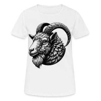 Goat Face Goat Portrait - Women's Breathable T-Shirt - white - Front - AI Model Female 172 dark (172cm)