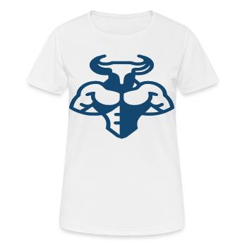 Body Building. Stier. - Frauen T-Shirt atmungsaktiv - Weiß - Vorne - AI Model Female 172 dark (172cm)