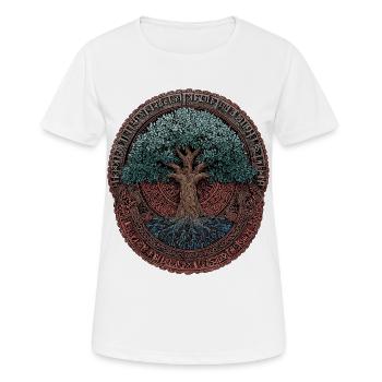Yygdrasil-Ygdrasil-Vikings-Vikings-Wotan-Odin-Edda - T-shirt respirant Femme - blanc - Devant - AI Model Female 172 dark (172cm)