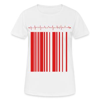 Rayure d’urgence contrastée - T-shirt respirant Femme - blanc - Devant - AI Model Female 172 dark (172cm)