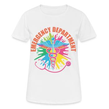 Emblème d’urgence coloré - T-shirt respirant Femme - blanc - Devant - AI Model Female 172 dark (172cm)