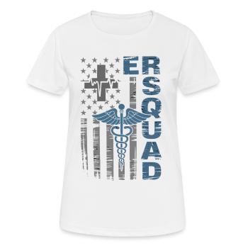 Écusson d’urgence du caducée - T-shirt respirant Femme - blanc - Devant - AI Model Female 172 dark (172cm)