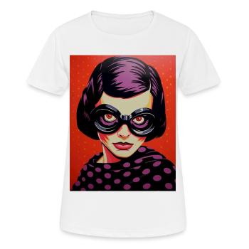 Diva des lunettes PopArt - T-shirt respirant Femme - blanc - Devant - AI Model Female 172 dark (172cm)