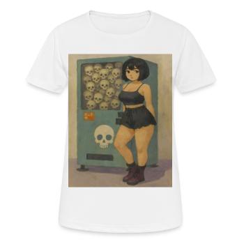 Totenkopf Automat Gothic Girl - Frauen T-Shirt atmungsaktiv - Weiß - Vorne - AI Model Female 172 dark (172cm)