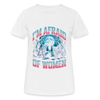 J’ai peur des femmes inportable Bootleg - T-shirt respirant Femme - blanc - Devant - AI Model Female 172 dark (172cm)