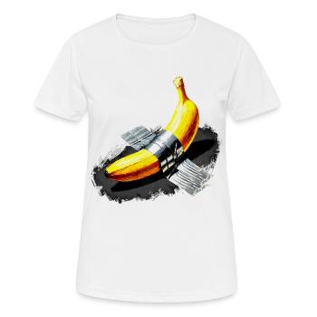 Drôle Art Moderne Banane Design Tee - T-shirt respirant Femme - blanc - Devant - AI Model Female 172 dark (172cm)