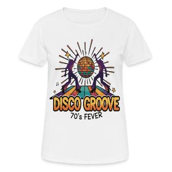 Disco Groove 70er Fever - Frauen T-Shirt atmungsaktiv - Weiß - Vorne - AI Model Female 172 dark (172cm)