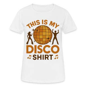 Disco 70er 80er Jahre Disko Party Outfit Discothek - Frauen T-Shirt atmungsaktiv - Weiß - Vorne - AI Model Female 172 dark (172cm)