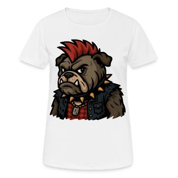 Punk Bulldog avec des pointes et l’art de la bande dessinée mohawk - T-shirt respirant Femme - blanc - Devant - AI Model Female 172 dark (172cm)