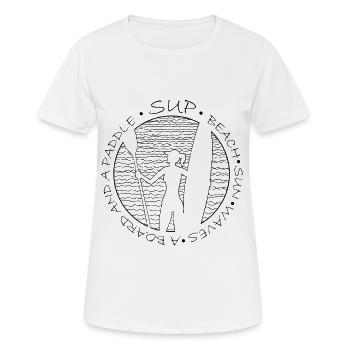 SUP - Frauen T-Shirt atmungsaktiv - Weiß - Vorne - AI Model Female 172 dark (172cm)
