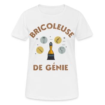 Bricoleuse de génie - T-shirt respirant Femme - blanc - Devant - AI Model Female 172 dark (172cm)