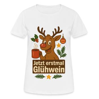Drôle de renne de vin chaud - T-shirt respirant Femme - blanc - Devant - AI Model Female 172 dark (172cm)