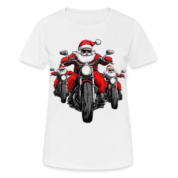 Motorcyclists Christmas - Women's Breathable T-Shirt - white - Front - AI Model Female 172 dark (172cm)