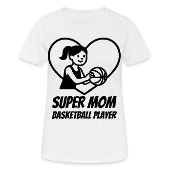 Super Mama Basketballerin – Herz Design - Frauen T-Shirt atmungsaktiv - Weiß - Vorne - AI Model Female 172 dark (172cm)
