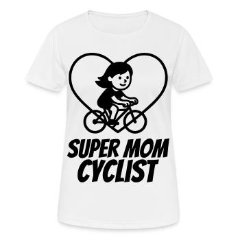 Super Maman Cycliste – Cœur de Vélo - T-shirt respirant Femme - blanc - Devant - AI Model Female 172 dark (172cm)