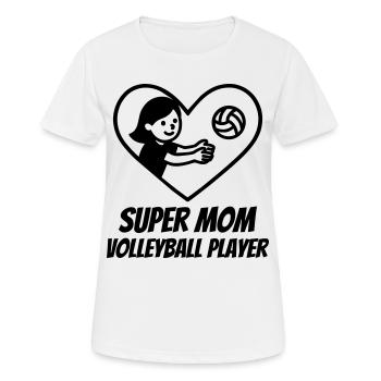 Super Mama Volleyballerin – Herz Volleyball - Frauen T-Shirt atmungsaktiv - Weiß - Vorne - AI Model Female 172 dark (172cm)