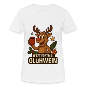 Renne fan du vin chaud - T-shirt respirant Femme - blanc - Devant - AI Model Female 172 dark (172cm)