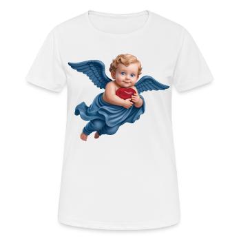 CUPID CHERUB #1 – Frieden & Liebe - Frauen T-Shirt atmungsaktiv - Weiß - Vorne - AI Model Female 172 dark (172cm)