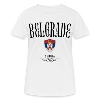 Belgrade souvenir, j’adore Belgrade - T-shirt respirant Femme - blanc - Devant - AI Model Female 172 dark (172cm)