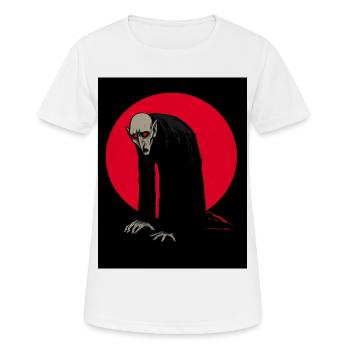 Roter Mond Vampir Dämon im Schatten - Frauen T-Shirt atmungsaktiv - Weiß - Vorne - AI Model Female 172 dark (172cm)