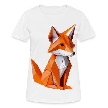 Polygon-Fuchs Illustration - Frauen T-Shirt atmungsaktiv - Weiß - Vorne - AI Model Female 172 dark (172cm)