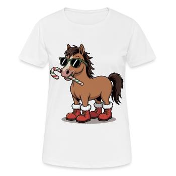 Cheval d’hiver dans le style canne d’orge - T-shirt respirant Femme - blanc - Devant - AI Model Female 172 dark (172cm)