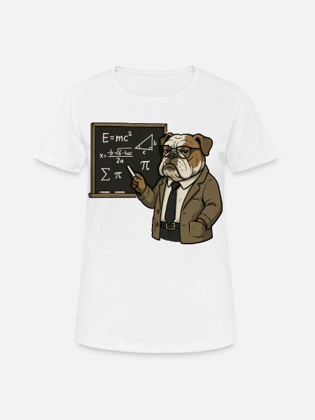 Bulldog Math Teacher at Chalkboard Classroom Art - Women's Breathable T-Shirt - white