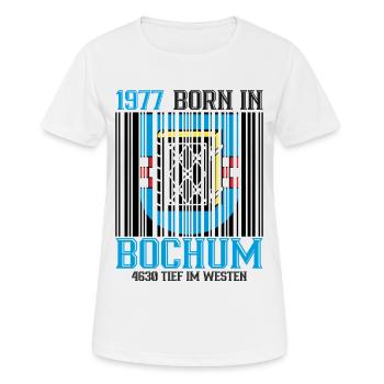 1977 Bochum Shield Barcode - Frauen T-Shirt atmungsaktiv - Weiß - Vorne - AI Model Female 172 dark (172cm)