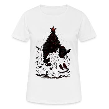 Dabbing Weihnachtsmann, Paar Shirt, lustig - Frauen T-Shirt atmungsaktiv - Weiß - Vorne - AI Model Female 172 dark (172cm)