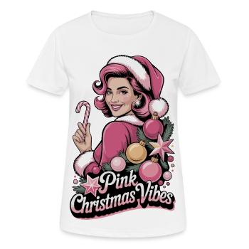 Ambiances Roses de Noël, Madame Noël Candycane - T-shirt respirant Femme - blanc - Devant - AI Model Female 172 dark (172cm)