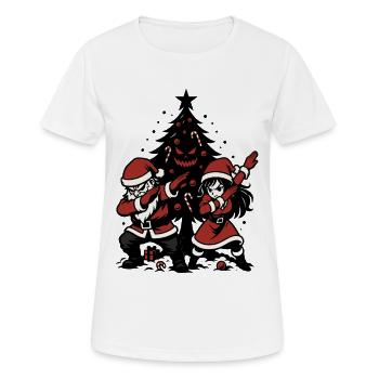 Dabbing Weihnachtsmann, Paar Shirt, lustig - Frauen T-Shirt atmungsaktiv - Weiß - Vorne - AI Model Female 172 dark (172cm)