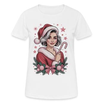Mrs Claus Candy, Christmas Shirt, Cute - Women's Breathable T-Shirt - white - Front - AI Model Female 172 dark (172cm)