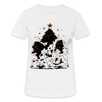 Dabbing Weihnachtsmann, Paar Shirt, lustig - Frauen T-Shirt atmungsaktiv - Weiß - Vorne - AI Model Female 172 dark (172cm)