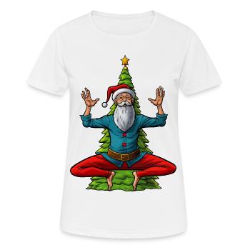 Noël des yogis - T-shirt respirant Femme - blanc - Devant - AI Model Female 172 dark (172cm)