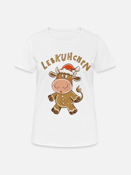 LebKUHchen – Weihnachten Kuh Weihnachtsmotiv - Frauen T-Shirt atmungsaktiv - Weiß