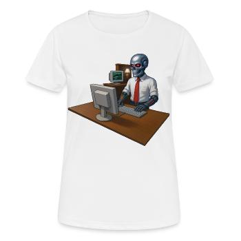 CYBORG PIRATE – Geek & Science-Fiction - Frauen T-Shirt atmungsaktiv - Weiß - Vorne - AI Model Female 172 dark (172cm)