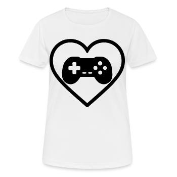 Heart Retrogaming – Vintage-Controller-Design - Frauen T-Shirt atmungsaktiv - Weiß - Vorne - AI Model Female 172 dark (172cm)